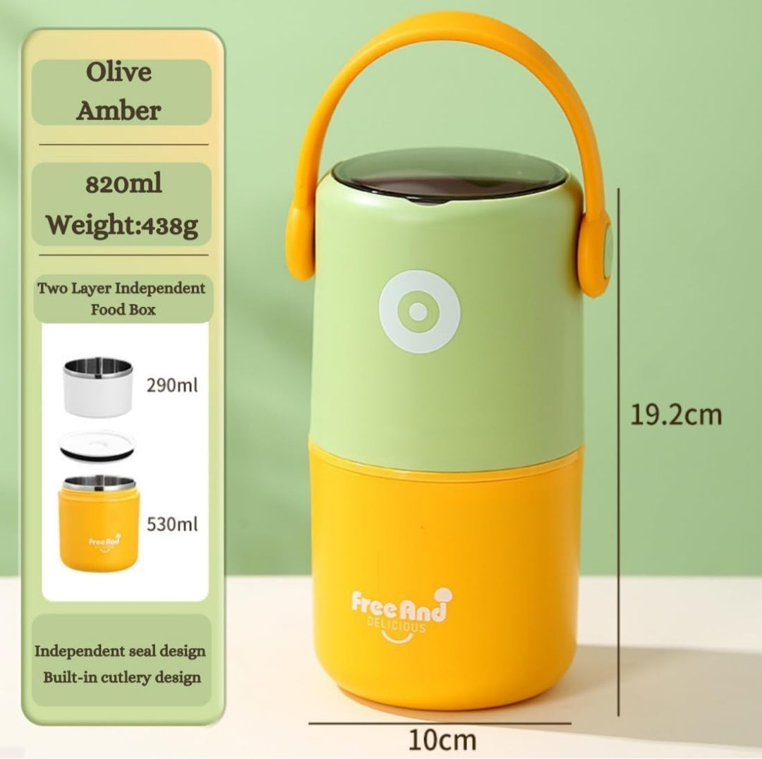 MiniBento Vertical Modern 2 layer Tiffin (Tall, 830 ml)