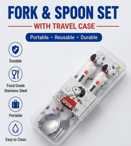 Kid's Steel Cutlery Set - Peanuts Snoopy Edition