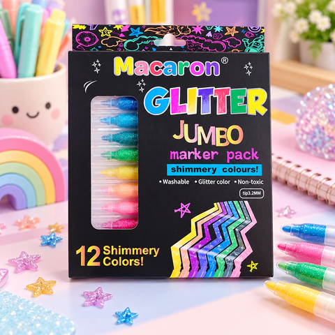 Macaron's Glitter Jumbo Markers Pack