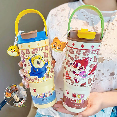 Zootopia Steel Flip Straw Tumblers (700 ml)