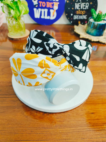 Hair Bands Knot Style Geometric Floral Prints