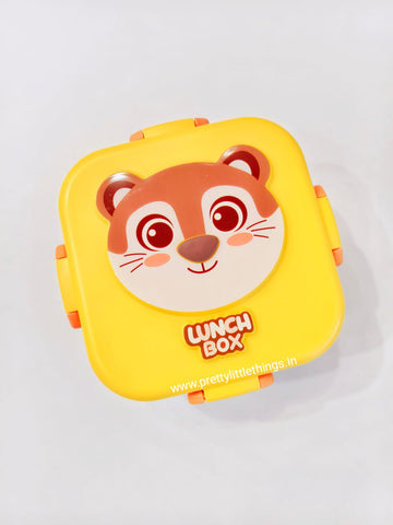 Kids Cute Cartoon Steel Tiffin Square Single Section 630 ml