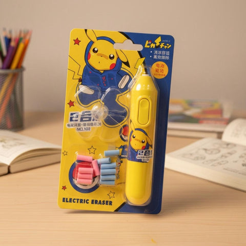 Pokemon Theme Electric Eraser Pack (With Refill Erasers)