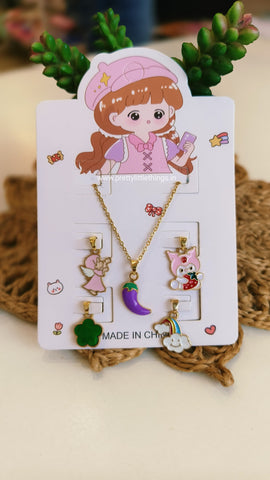 Kids Charms Pendants Sets (5 Charms & A Chain)