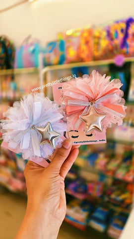 Big Bow Hair Clips - Star Motif