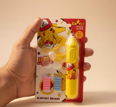 Pokemon Theme Electric Eraser Pack (With Refill Erasers)