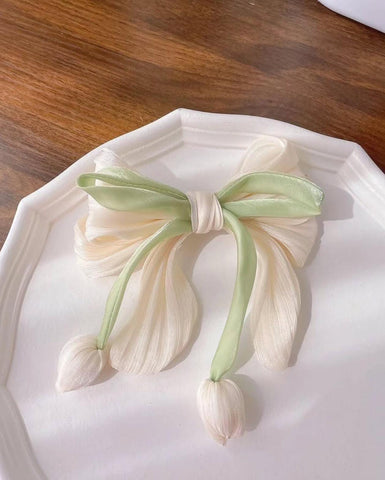Tulip Bow Hair Clip (Double Bow)