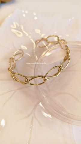 Radiant Ellipse Link Open Cuff Bangle / Kada