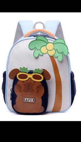 Kids Junior Small Backpacks - Cute Capybara Design