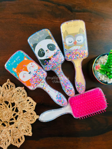 Hair Brush - Panda & Others Shimmery - Rectangle