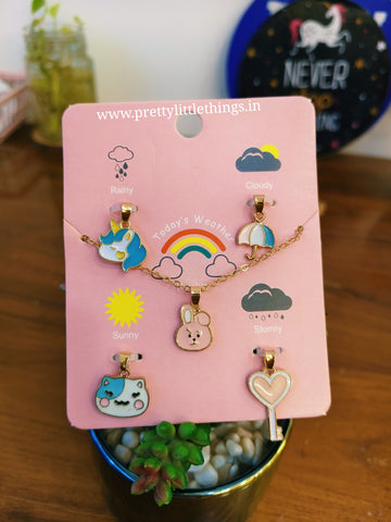 Chain & Charms Pendants Set