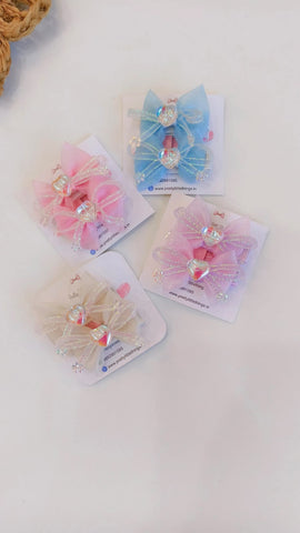 Adorable Mini Bow Hair Clips Pairs