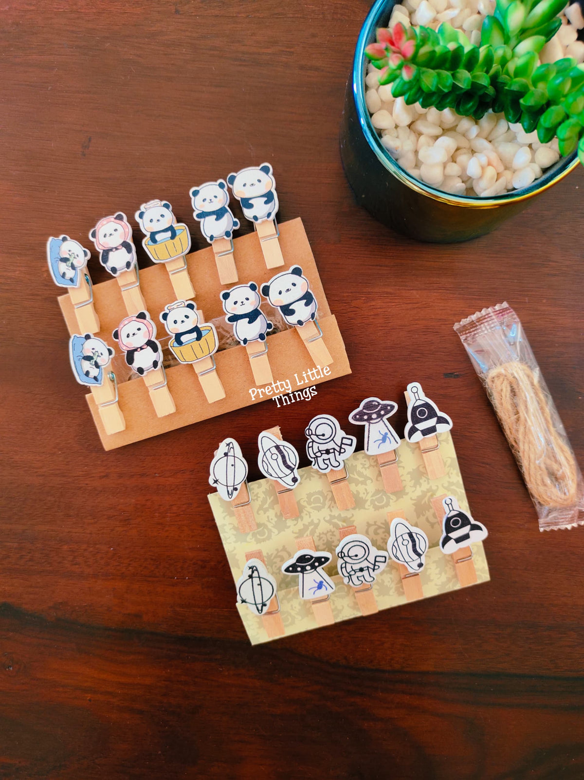 Space Wooden Paper Clips Pack