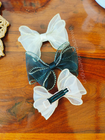 Organza Bow Hair Clips