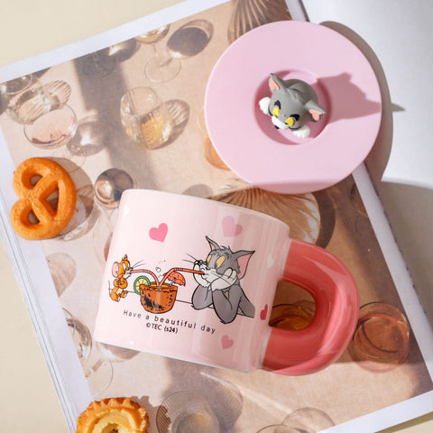 Tom And Jerry Coffee Mugs With Lid and Doll)