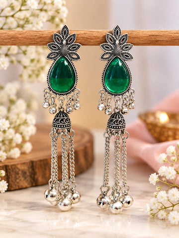 Chandrika Jhumka Earrings, Oxidised Earrings