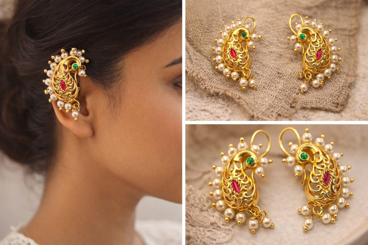 Earrings Paisley Earcuff Style Gulaabo