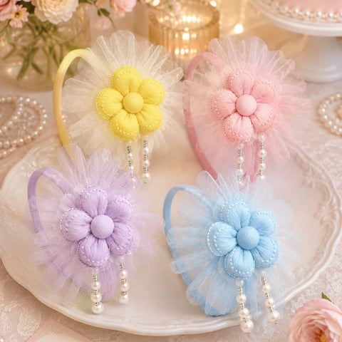 Floating Flora Hairbands (Flowers with Pearl Accents)
