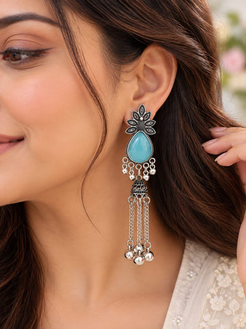 Chandrika Jhumka Earrings, Oxidised Earrings