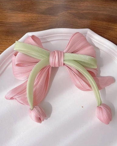 Tulip Bow Hair Clip (Double Bow)