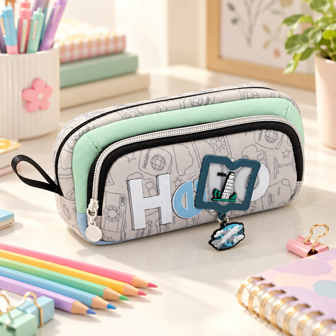 'Hello' - Aesthetic Canvas Stationery Pouch