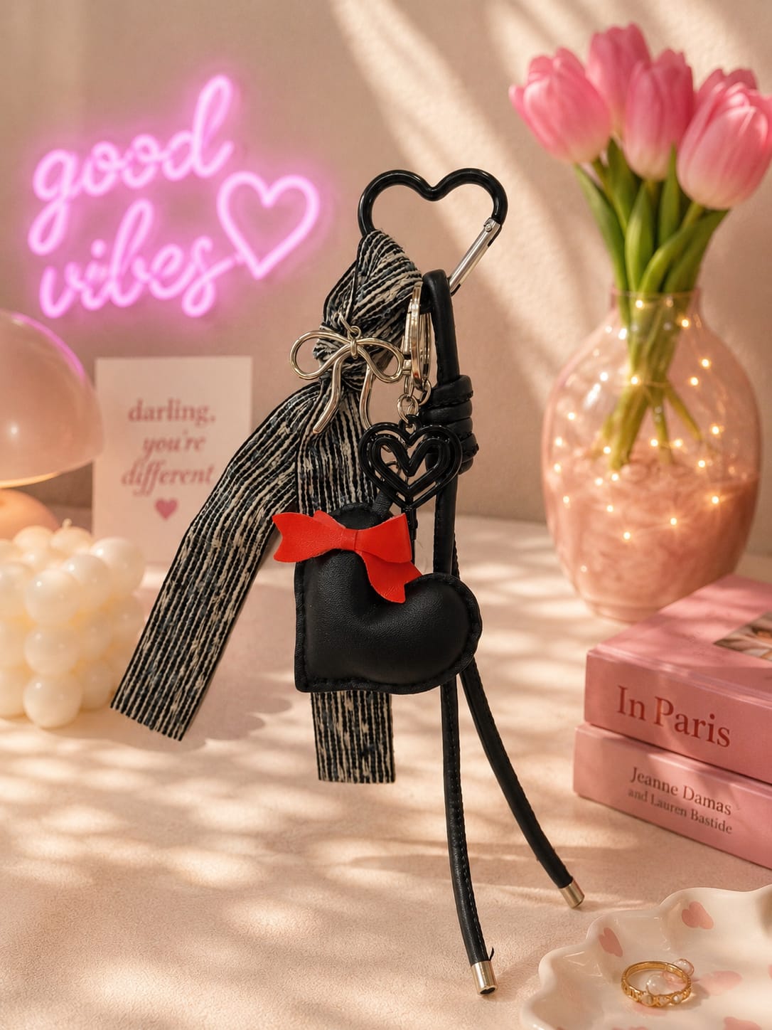 Hearts And Bows Bag Charm