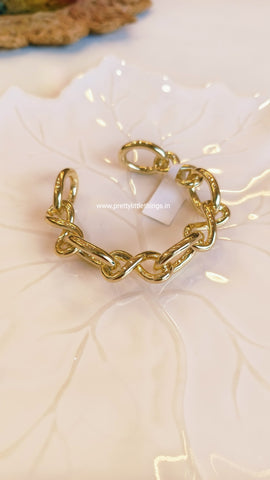 Bold Bond Links Open Cuff Bangle / Kada