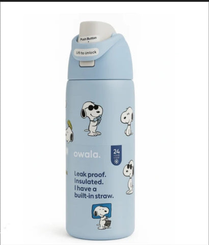 Owala Free Sip Spout Premium Peanuts Snoopy Print Bottle 710 ml