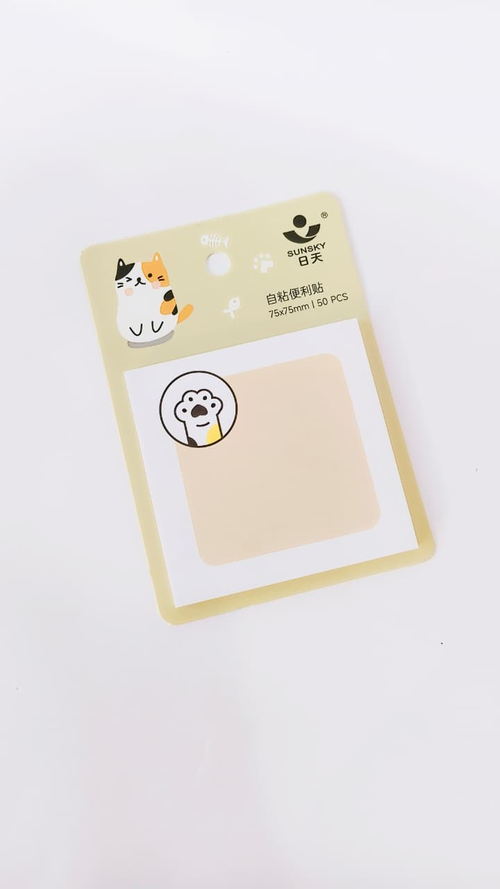 Kitty Paw Colorful Square Sticky Notes