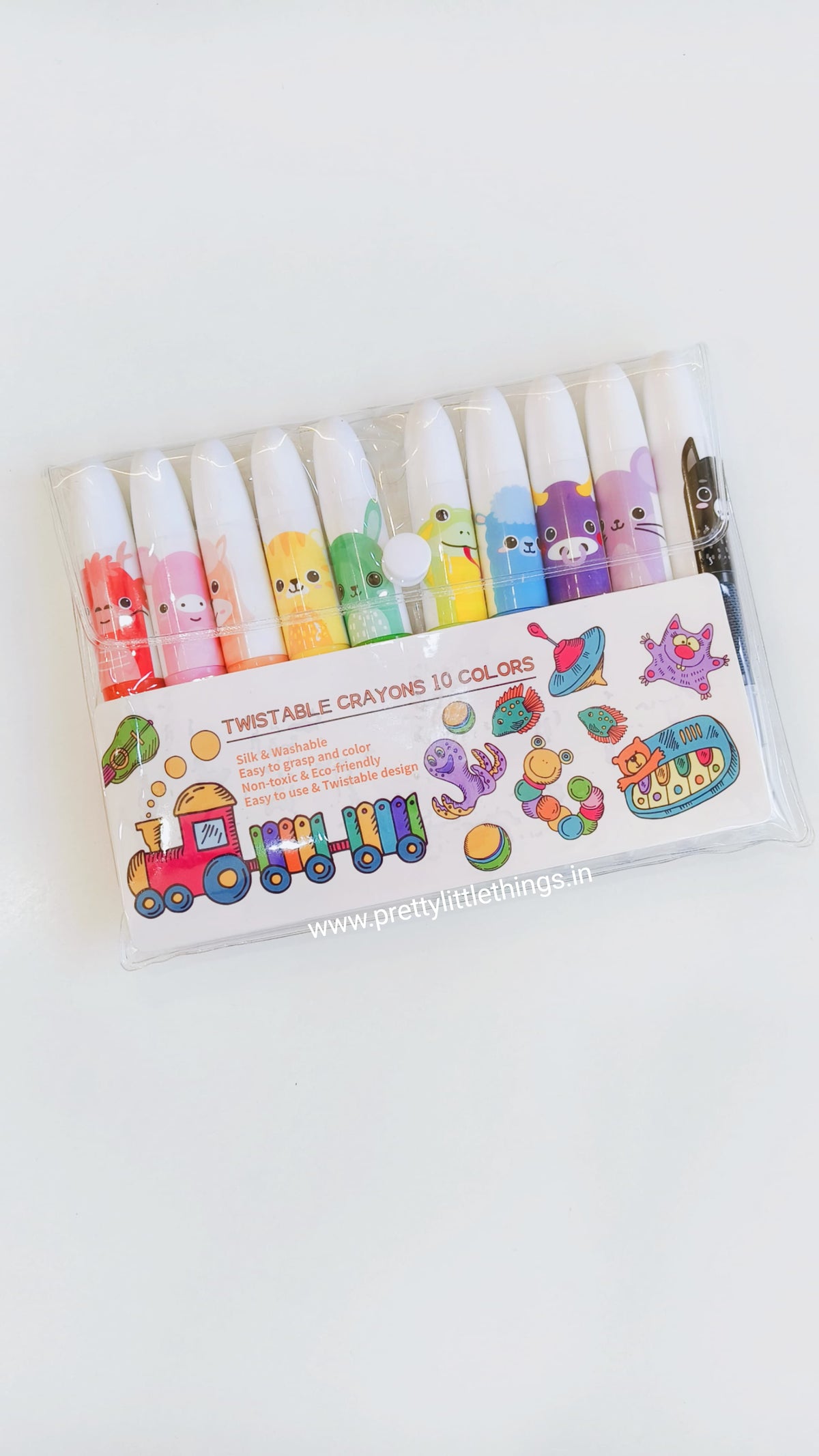 Silky Twistable Washable Crayons Pack ( 10 pcs pack)