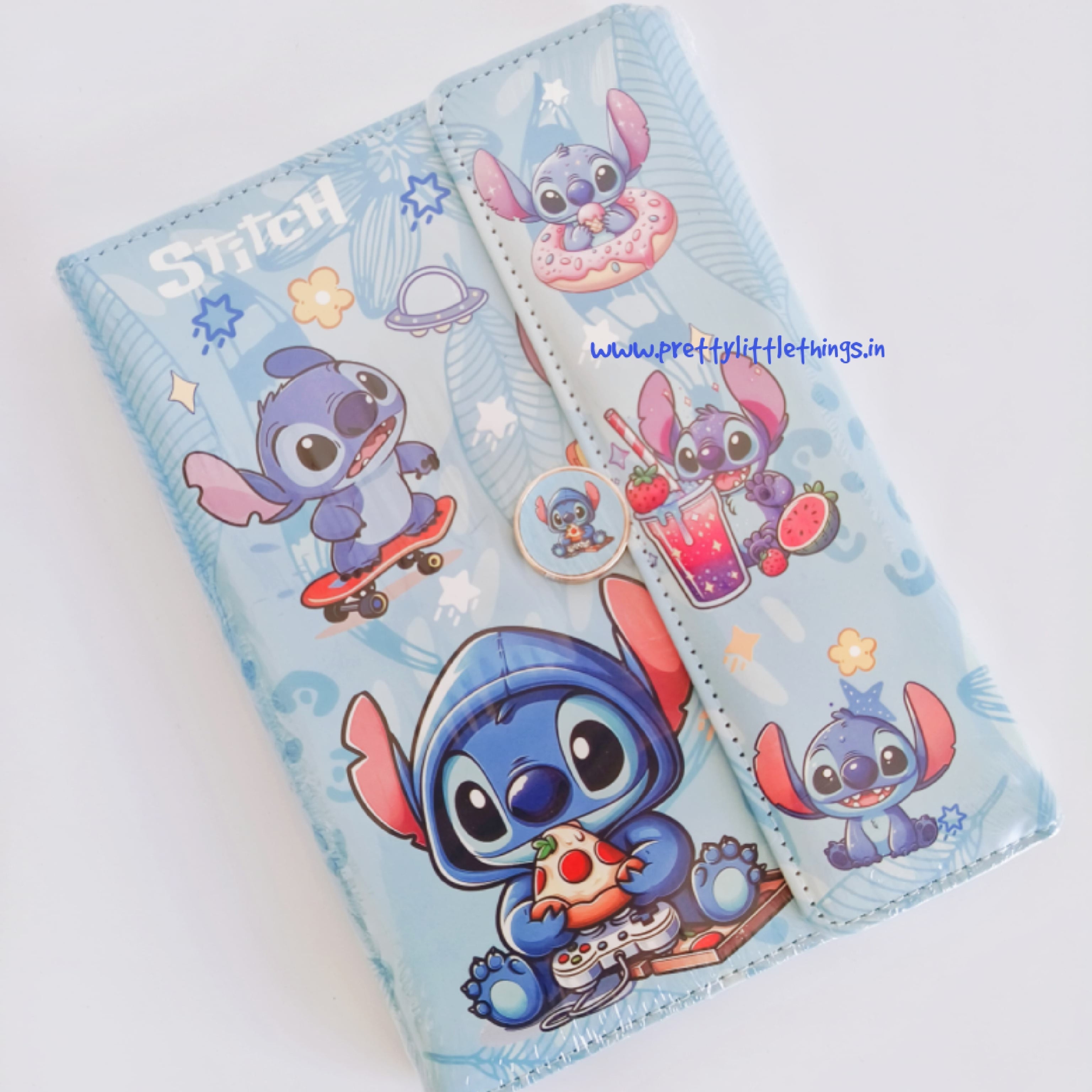 Cartoon character theme journal notebook on a whtie background