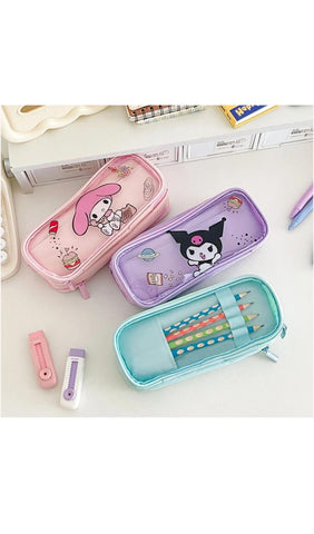 Sanrio Transparent Triple Zip Pouch
