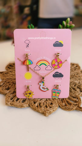 Kids Charms Pendants Sets (5 Charms & A Chain)