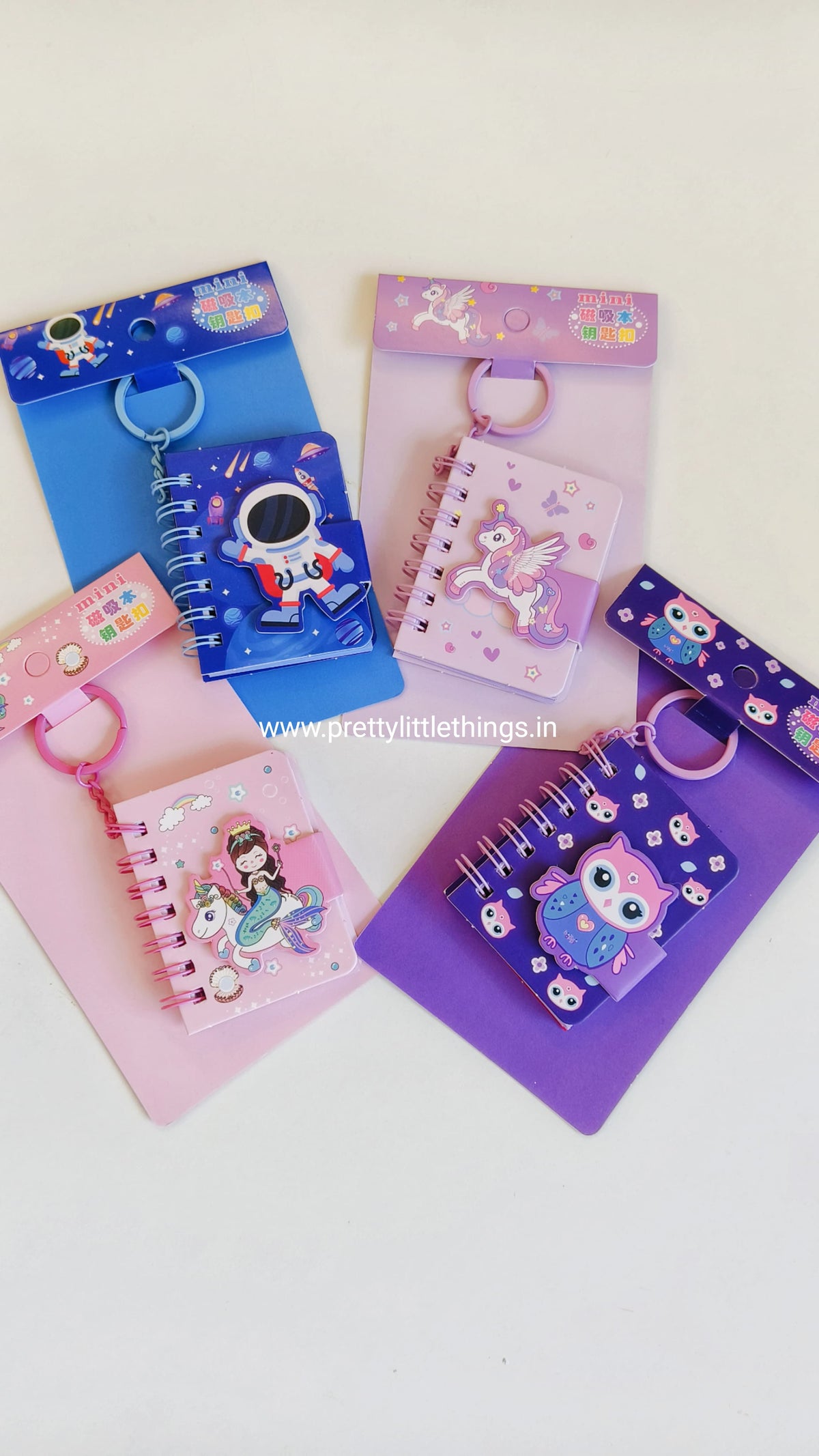 Mini Keychain Diaries - Unicorn / Mermaid / Astronaut / Owl