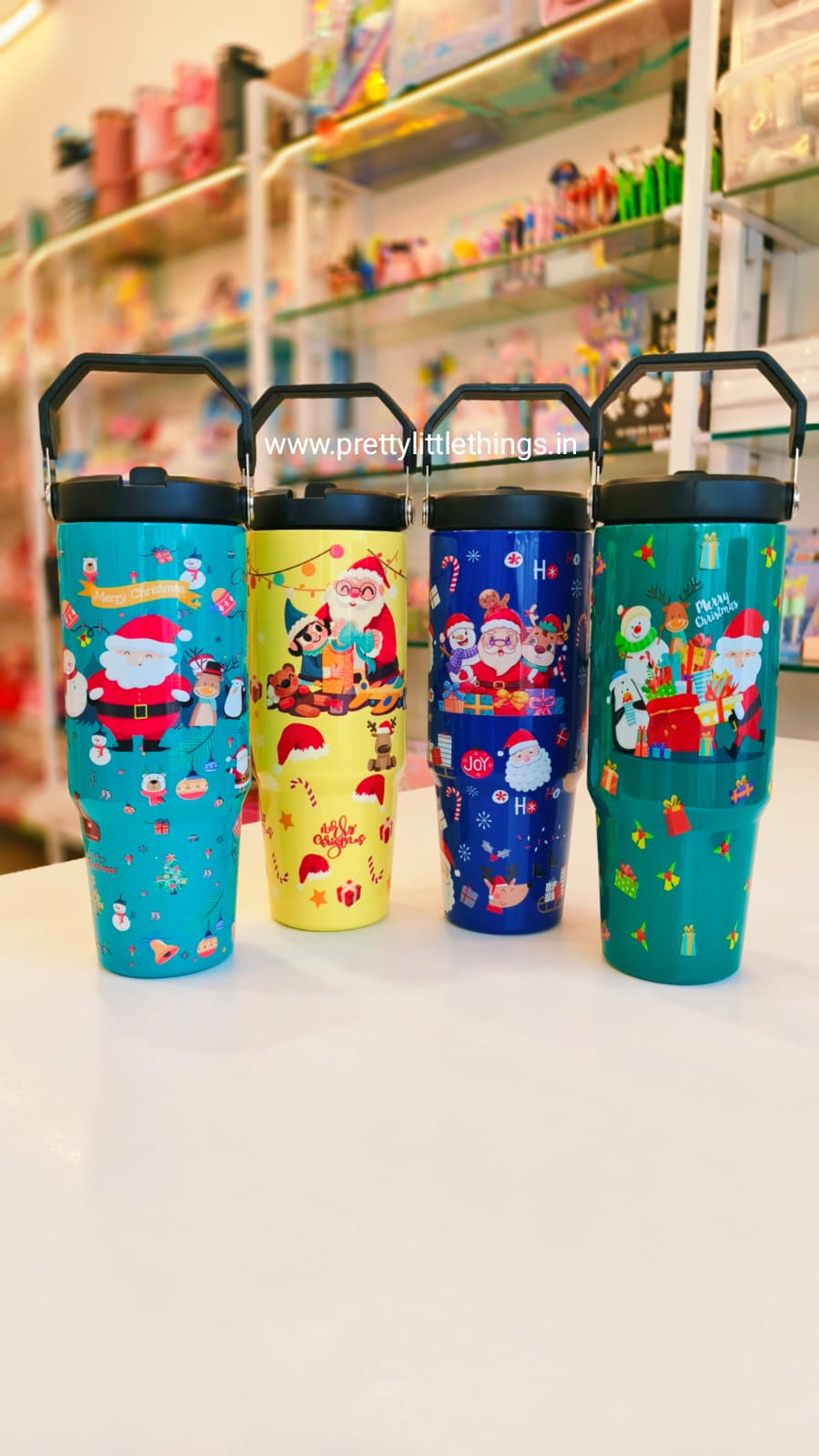 Christmas Theme Ice Flow Style Steel Tumblers 900 ml