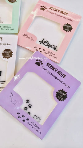 Kitty Shimmer Transparent Sticky Notes
