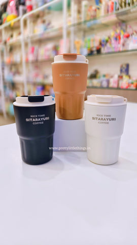 Uber Cool Insulated Travel Coffee Sippers [SITARAYURI] 360 ml