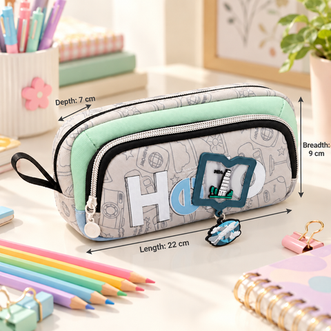 'Hello' - Aesthetic Canvas Stationery Pouch