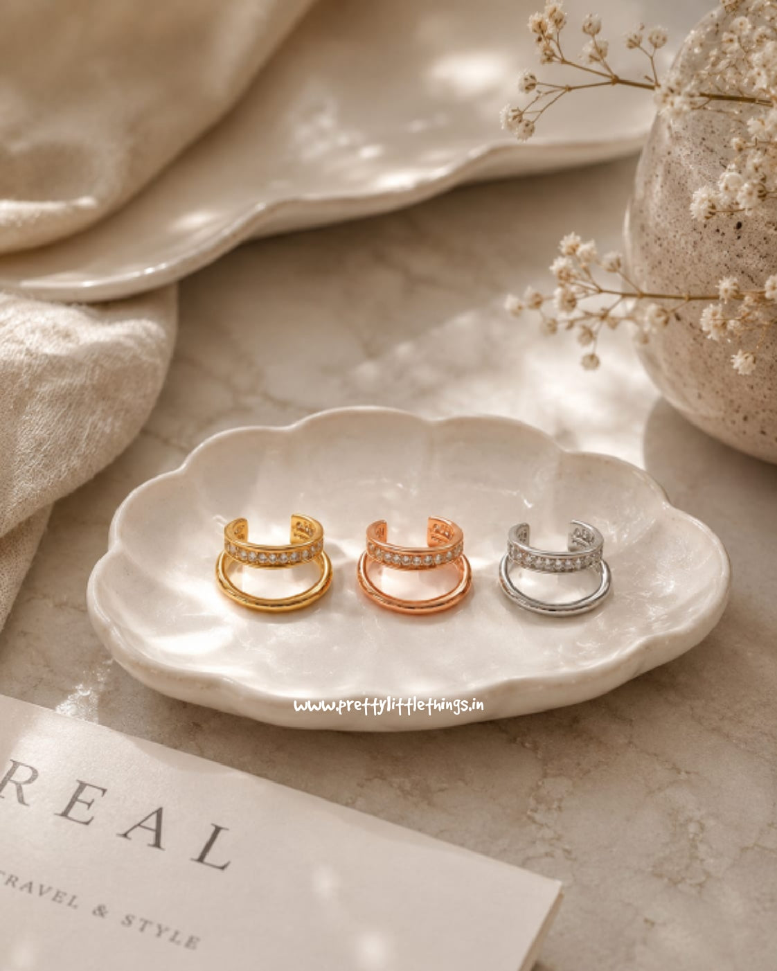 Celeste Double Band AD Earcuffs (Gulaabo)