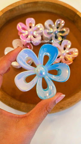 Ombre Claw Clip, Frangipani Flower Design,