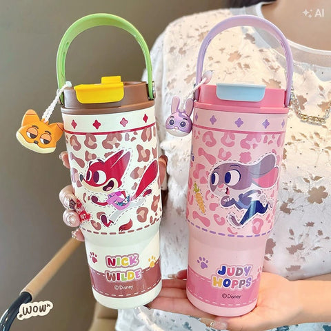 Zootopia Steel Flip Straw Tumblers (700 ml)