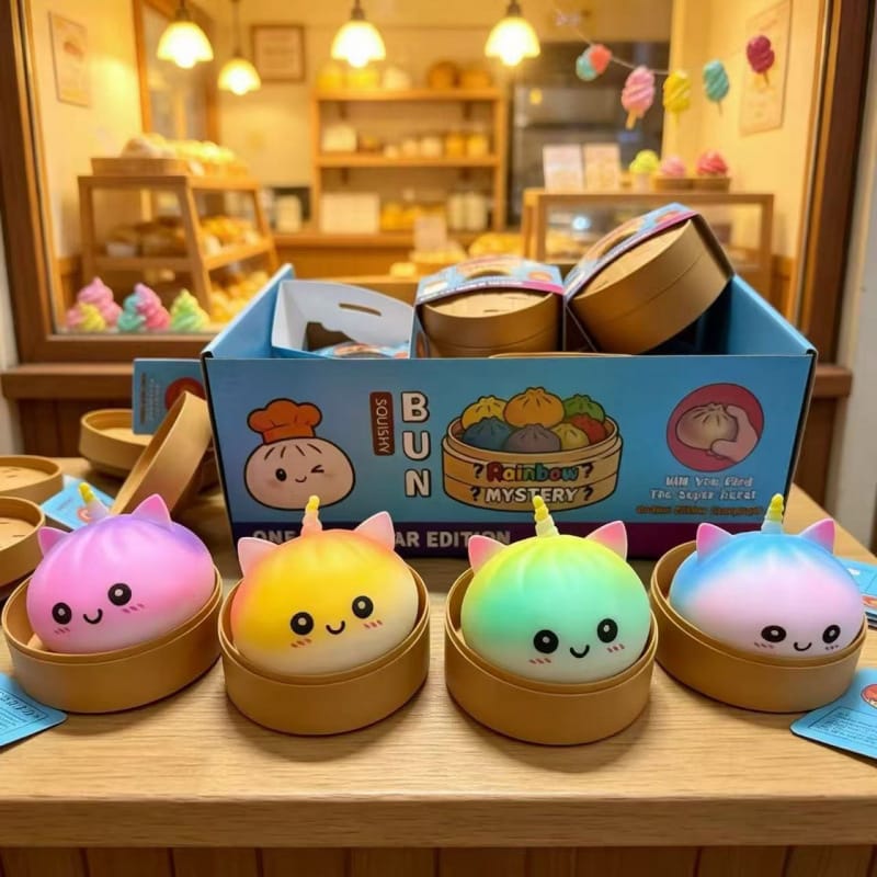 Rainbow Unicorn Multicolor Glitter Dumpling Squishy