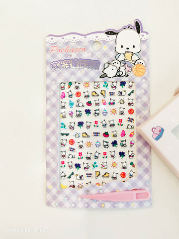 Kawaii Luminous Nail Stickers  with Tweezers ( Pack of 2 Sheets)