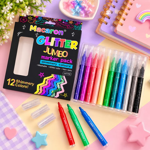 Macaron's Glitter Jumbo Markers Pack