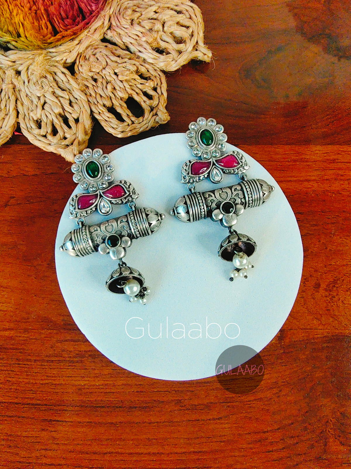 Anya, Black Metal Jhumka Style Earrings