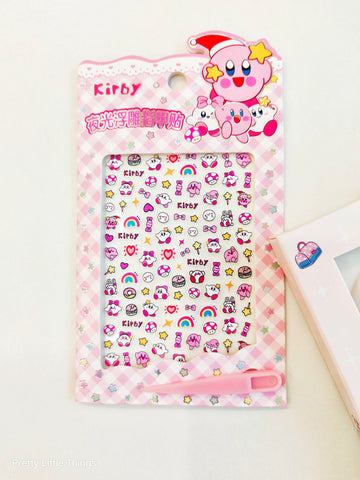Kawaii Luminous Nail Stickers  with Tweezers ( Pack of 2 Sheets)