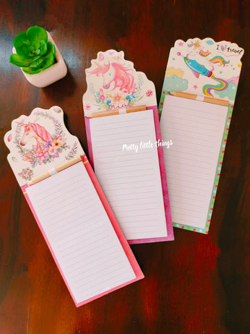 Magnetic Memo Pad - Unicorn (With Pencil)
