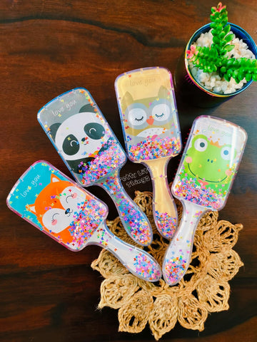 Hair Brush - Panda & Others Shimmery - Rectangle