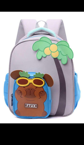 Kids Junior Small Backpacks - Cute Capybara Design