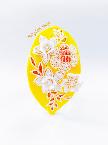 Floral Embroidery Hairband Knot Style (Handmade)